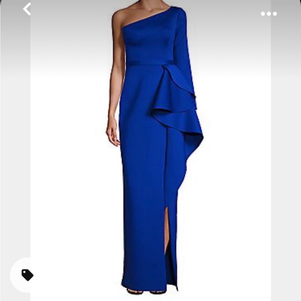 Nero by Jatin Verma One Shoulder Ruffle Gown Sz 4